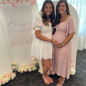 Zara White Crinkled V-Neck Dress